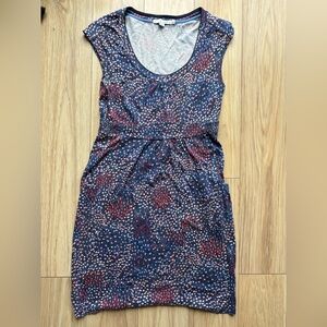 Boden Blue and Red Patterned Jersey Dress
